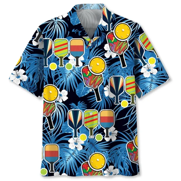 Pickleball – Chemise hawaïenne raquettes drôle
