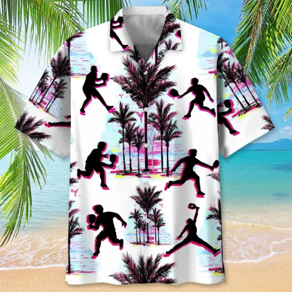 Pickleball – Chemise hawaïenne fond abstrait – Image 2
