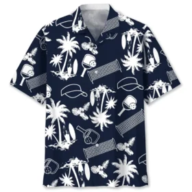 Pickleball – Chemise hawaïenne noire