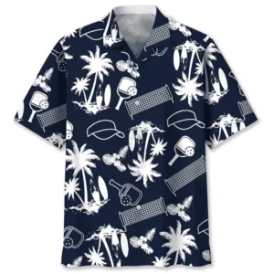 Pickleball – Chemise hawaïenne noire