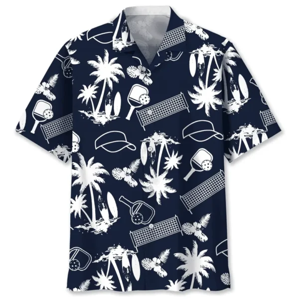 Pickleball – Chemise hawaïenne noire
