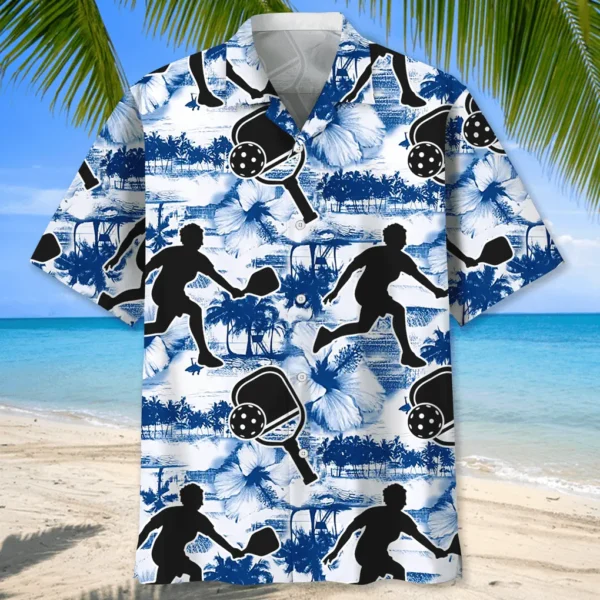 Pickleball – Chemise hawaïenne nature bleu – Image 2