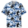 Pickleball – Chemise hawaïenne nature bleu