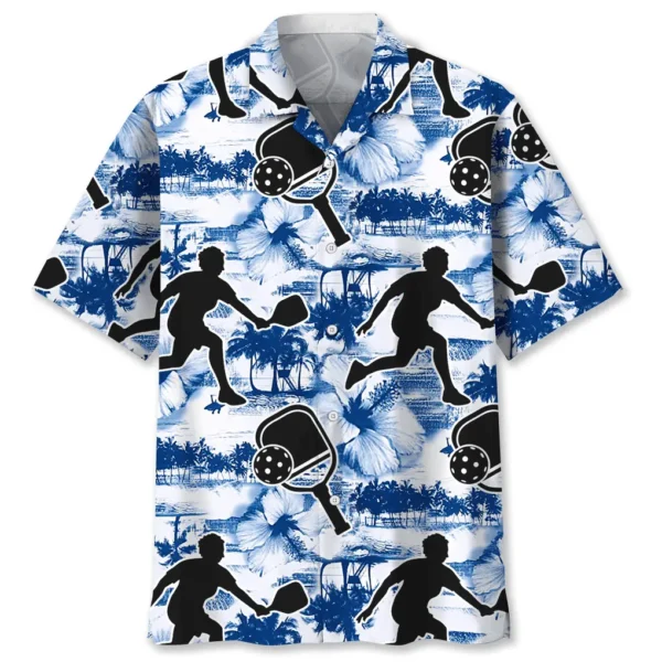 Pickleball – Chemise hawaïenne nature bleu
