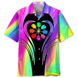 Pickleball – Chemise hawaïenne multicolore
