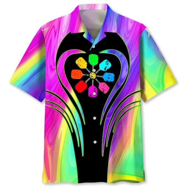 Pickleball – Chemise hawaïenne multicolore