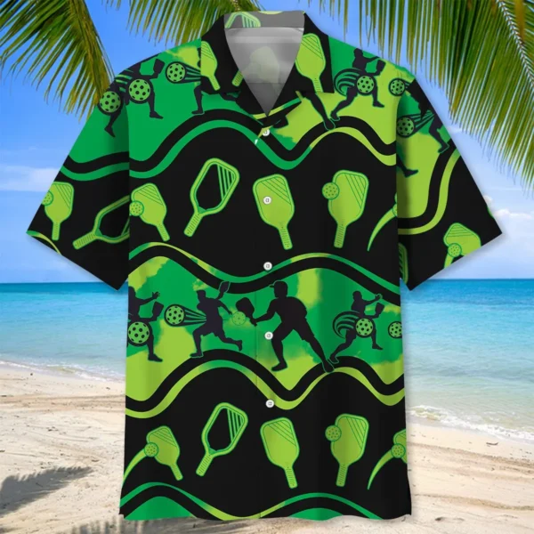 Pickleball – Chemise hawaïenne verte – Image 2