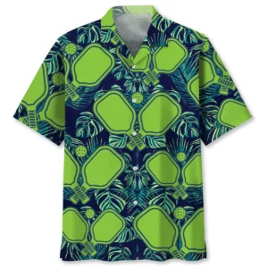 Pickleball – Chemise hawaïenne feuillage vert