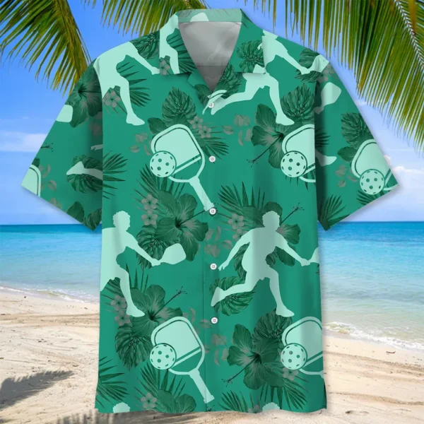 Pickleball – Chemise hawaïenne vert Kelly – Image 2