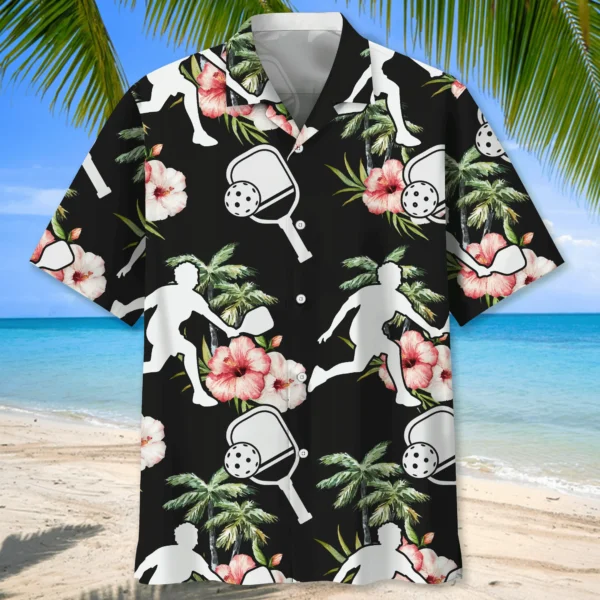 Pickleball – Chemise hawaïenne nature & fleurs – Image 2