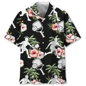Pickleball – Chemise hawaïenne nature & fleurs