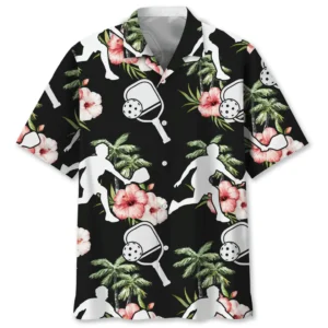 Pickleball – Chemise hawaïenne nature & fleurs