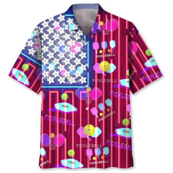 Pickleball – Chemise hawaïenne néon