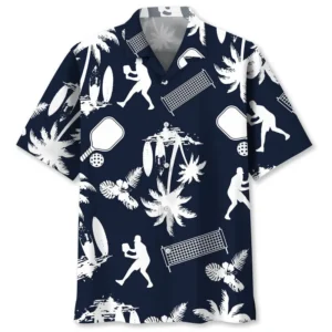 Pickleball – Chemise hawaïenne blanche "Play"