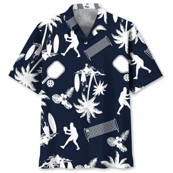 Pickleball – Chemise hawaïenne blanche "Play"