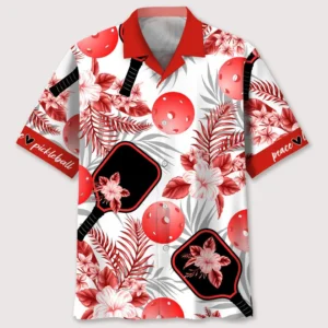 Pickleball – Chemise hawaïenne rouge
