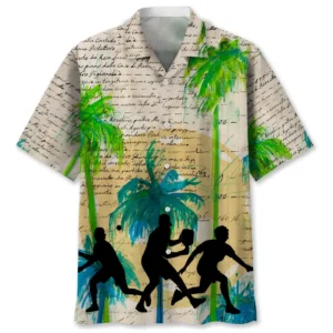 Pickleball – Chemise hawaïenne vintage arbre