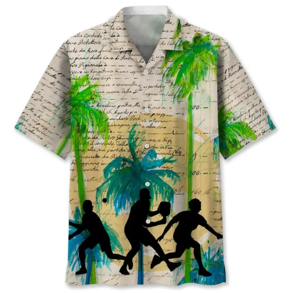 Pickleball – Chemise hawaïenne vintage arbre