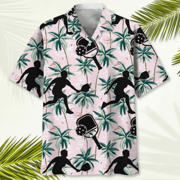 Pickleball – Chemise hawaïenne tropicale rose – Image 2
