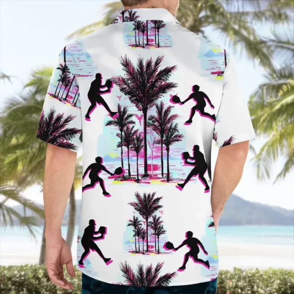 Pickleball – Chemise hawaïenne blanche – Image 2
