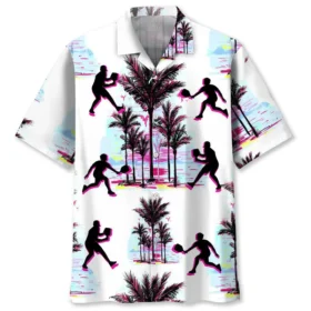 Pickleball – Chemise hawaïenne blanche
