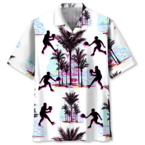 Pickleball – Chemise hawaïenne blanche