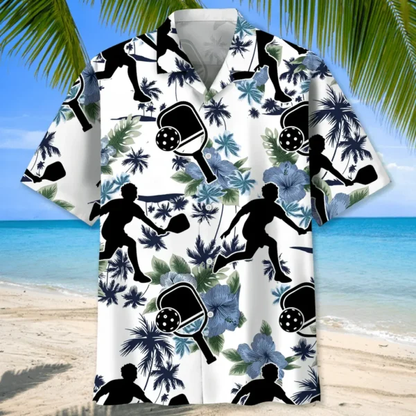 Pickleball – Chemise hawaïenne blanche nature – Image 2