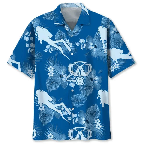 Plongée – Chemise hawaïenne bleue