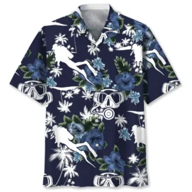 Plongée – Chemise hawaïenne nature bleue