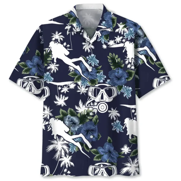 Plongée – Chemise hawaïenne nature bleue