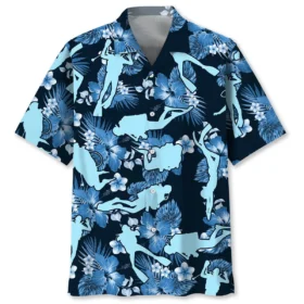 Plongée – Chemise hawaïenne nature bleue