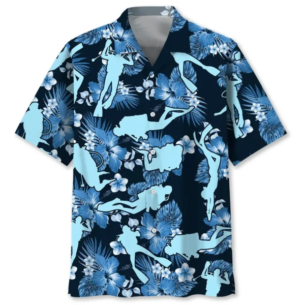 Plongée – Chemise hawaïenne nature bleue