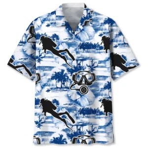 Plongée – Chemise hawaïenne nature bleue