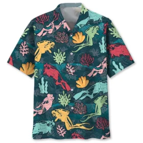 Plongée – Chemise hawaïenne corail vivant