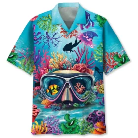 Plongée – Chemise hawaïenne masque corail