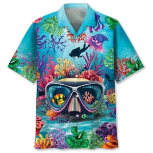 Plongée – Chemise hawaïenne masque corail