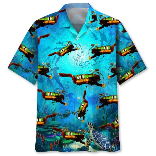 Plongée – Chemise hawaïenne créatures marines