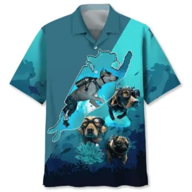 Plongée – Chemise hawaïenne chien plongeur