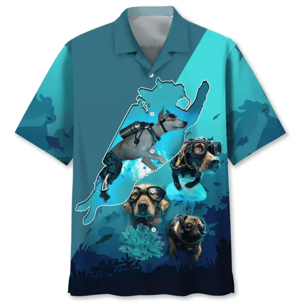 Plongée – Chemise hawaïenne chien plongeur
