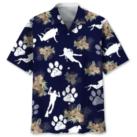 Plongée – Chemise hawaïenne chien tropical