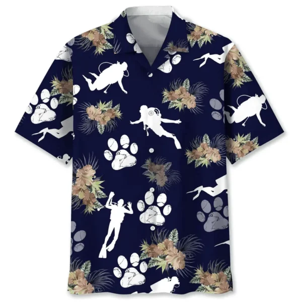Plongée – Chemise hawaïenne chien tropical