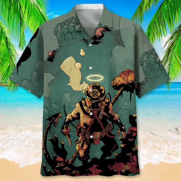 Plongée – Chemise hawaïenne grise – Image 2
