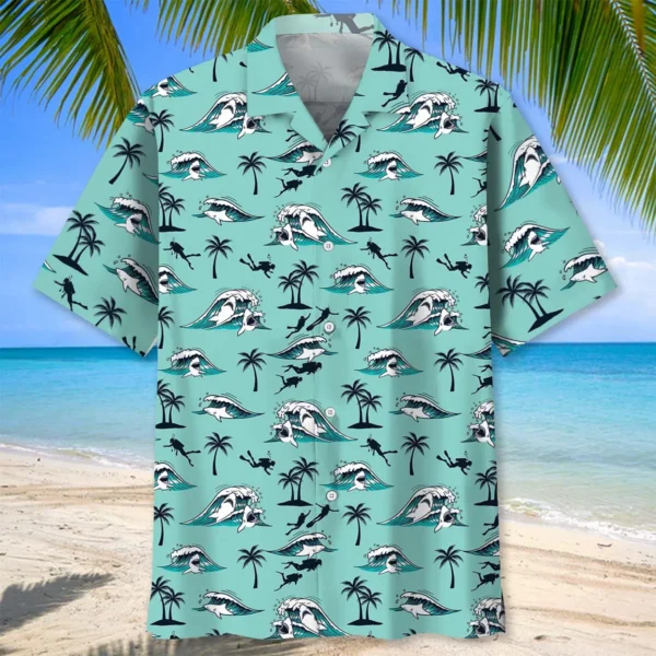 Plongée – Chemise hawaïenne île tropicale – Image 2