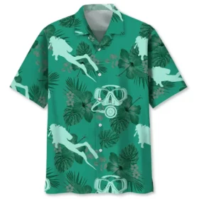 Plongée – Chemise hawaïenne vert Kelly