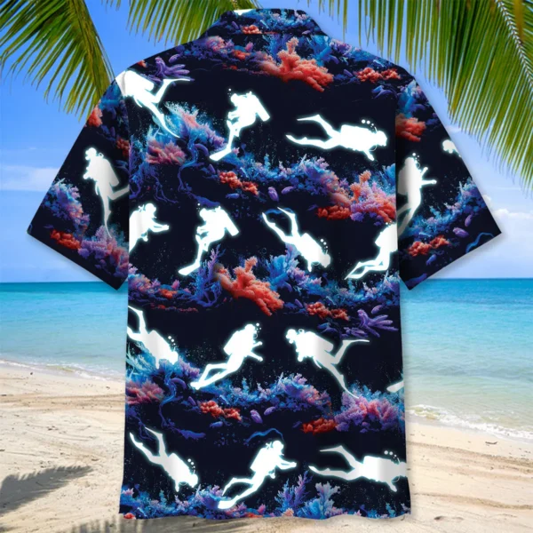 Plongée – Chemise hawaïenne vie marine – Image 2