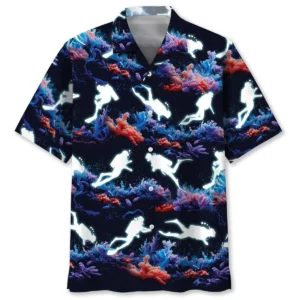Plongée – Chemise hawaïenne vie marine