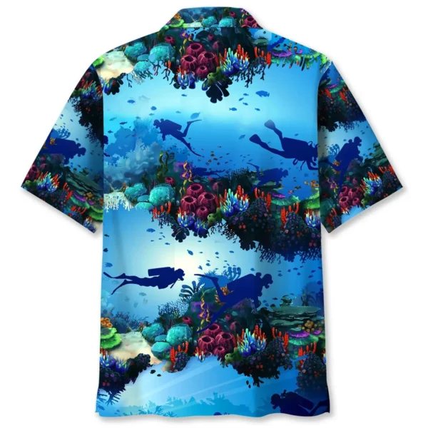Plongée – Chemise hawaïenne océan clair – Image 2