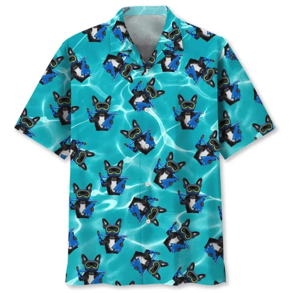 Plongée – Chemise hawaïenne chien avec masque