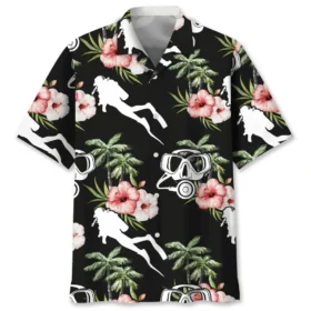 Plongée – Chemise hawaïenne nature & fleurs