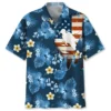 Plongée – Chemise hawaïenne tropicale USA bleu